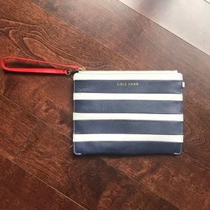 NWOT Cole Haan  leather striped wristlet